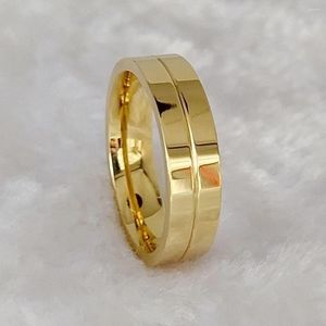 Anillos de racimo Venta al por mayor Alianzas de boda de alta calidad Carburo de tungsteno para hombre para niños masculinos Diseñador occidental Joyería chapada en oro de 18 k