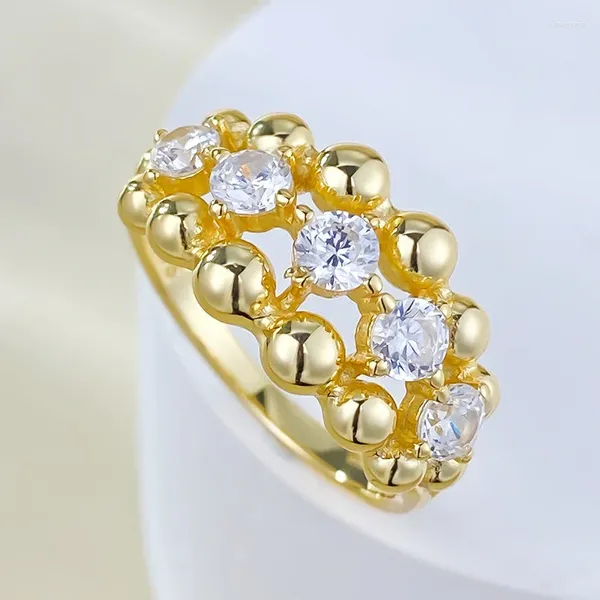 Cluster anneaux en gros de S925 Silver Ins Wind Perle Pailing Ring Fashion Bijoux Romantic Series