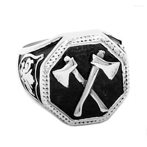 Cluster Ringen Groothandel Slavische Perun Bijl Biker Ring Rvs Sieraden Punk Klassieke Motor Voor Mannen 711B