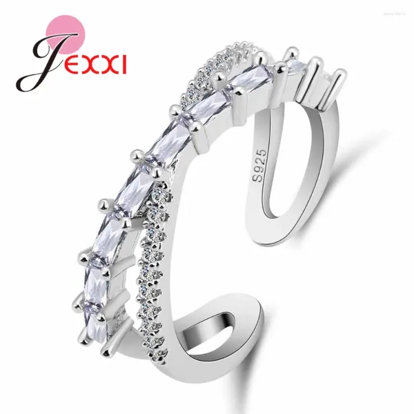 Cluster anneaux en gros conception croisée unique pour les femmes unisex 925 argent sterling 