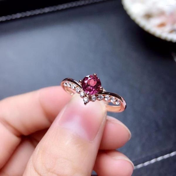 Anillos de racimo vino rojo granate anillo de mujer japonés exquisito oro rosa hombre para hombre mujer joyería accesorios para hombre conjunto para hombre