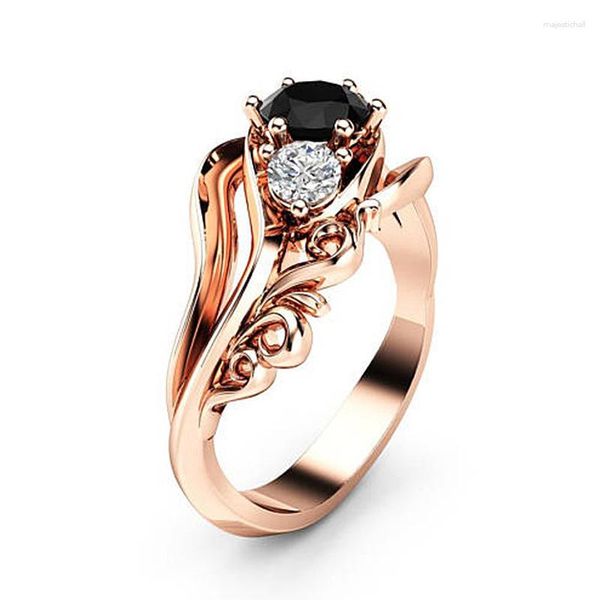 Bagues de cluster Wish Express Bague pour femme plaquée or rose de style européen et américain Blackstone d'Amazon