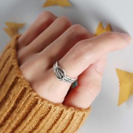 Cluster Rings Femmes Antique Silver Ring 925 Multi Layered Stacking Love Knot Midi Knuckle Bridesmaid Birthday Gift For Her Party Favors