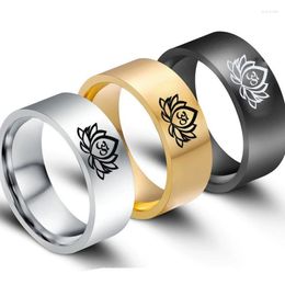 Cluster Ringen Vrouwen Ring India Sanskriet Ohm Symbool Man Mode Lotus Sieraden Bruidsparen Zilver Kleur Metalen Sieraden Accessoires