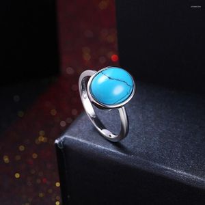 Cluster ringen dames rond blauwe stenen ring high fashion zilveren kleur exclusieve ar2059