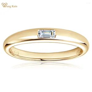Clusterringen Wong Rain 18K GOUD GOLD 925 Sterling Silver 3ex VVS1 Echte Moissanite Pass Test Diamanten Elegante Ring For Women Sieraden Band
