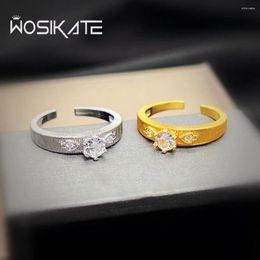 Bagues de cluster WOSIKATE Vintage Courtly Style Set avec des pierres précieuses de zircone Bague ouverte pour les femmes Niche Design Bijoux en argent Doigt en gros