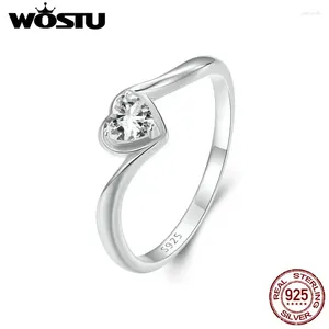 Cluster Rings Wostu Hart Moissanite Wedding Engagement Ring For Women Forever Love Diamond Cut 925 Sterling Silver Promise Gift Mom