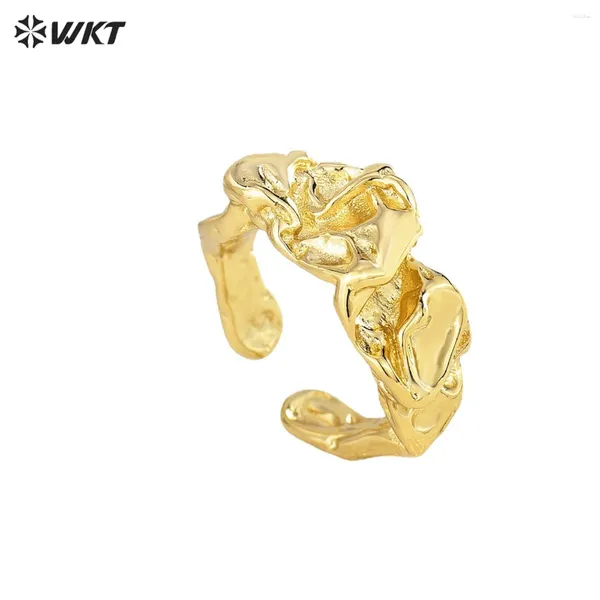 Cluster anneaux WT-R493 Style naturel 18k Real Gold plaqué en laiton jaune accessoire joad bijoux hip-hop cadeau de mode