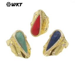 Clusterringen WT-R523 WKT 2024 Luxe stijl edelsteen ring verstelbare vrouwen dans feest accessoire cadeau ons 8 verkoop