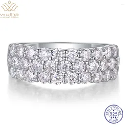 Clusterringen WUIHA massief 925 sterling zilver sprankelend GRA Moissanite diamanten bruiloft verlovingsring voor vrouwen jubileumcadeau fijn
