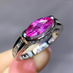 Clusterringen XHD520 Solid Pt900 Platinum Nature Pink Sapphire edelstenen 1.20ct voor vrouwen Fine Jewellery presenteert de leidinggevende van zes woorden