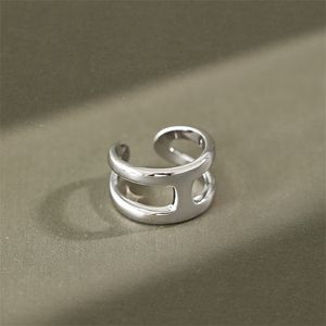 Clusterringen Xiha Real 925 Sterling Silver Ring Inital Letter H Open verstelbare vrouwen Minimalistische sieraden Koreaanse mode -accessoires 220921