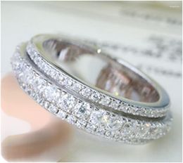 Cluster Ringen YaYI Sieraden Princess Cut 6.7 CT Wit Zirkoon Zilver Kleur Engagement Bruiloft Hart Meisjes Partij Koperen Ring Geschenken