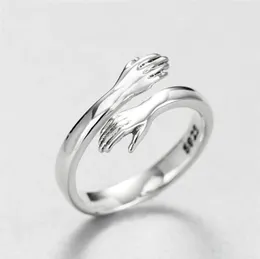 Cluster Ringen YLWHJJ Merk Creatieve Liefde Knuffel Zilver Kleur Vrouwen Ring Mode Dame Open Sieraden
