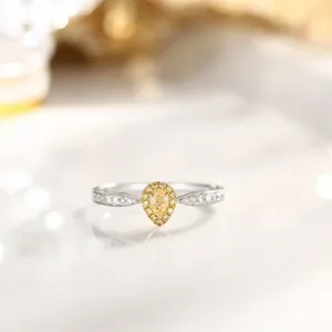 Clusterringen YM2024 Diamanten Ring 0,12 ct 18K Goud Gele Diamanten Bruiloft Verloving Vrouw Voor Vrouwen Fijn