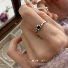 Cluster ringen Yongman 925 Sterling Silver Opening Fashion Ins For Women and Girls Gift Jewelry R25