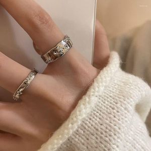 Cluster ringen Yongman 925 Sterling Silver Opening Fashion Ins For Women and Girls Gift Jewelry R68