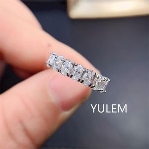 Cluster Ringen YULEM Geslaagd Diamond Test Round Perfect Cut 3 5MM 7PCS D Kleur VVS1 Moissanite Trouwring Luxe 925 Sterling Zilver