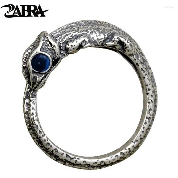 Cluster anneaux zabra vintage rétro 925 lizards argentés petits anneaux de doigt hommes femmes steampunk yes cool yeux animaux bijoux sterling bijoux