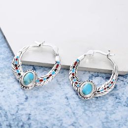 Cluster anneaux zhenrong souhaits vendre du produit de luxe européen et américain ensemble turquoise aigle boucles d'oreilles de boucles d'oreilles