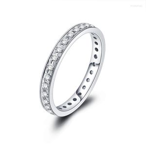 Cluster ringen Zhjiashun Classic 14K White Gold Moissanite Diamond Wedding Band 585 0.3cttw voor dames sieraden