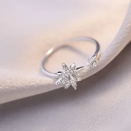 Cluster Ringen Zirkoon Zespuntige Ster Voor Vrouwen Opening Verstelbare Korea Eenvoudige Mode Vriendin Party Geschenken Sieraden BOYULIGE