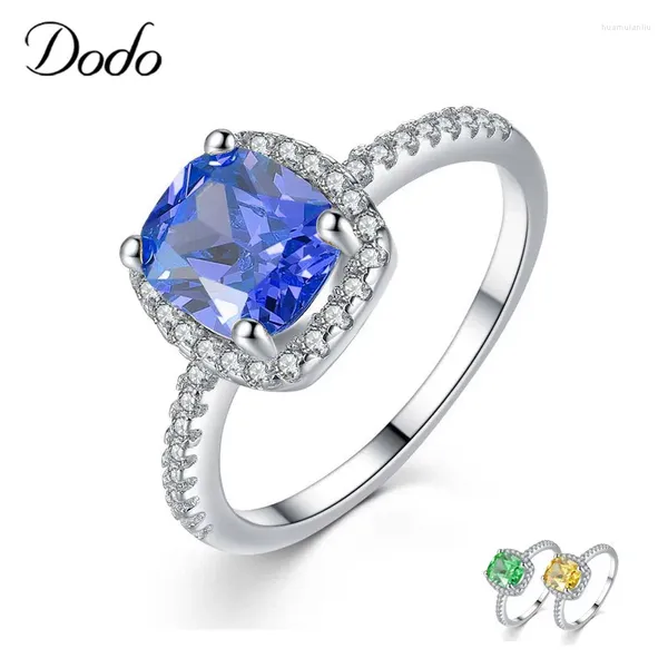 Bonnes de mariage en grappes Zircon pour femmes jaunes vert bleu autrichien Engagement en cristal femelle anel bijoux bijoux de mode r166