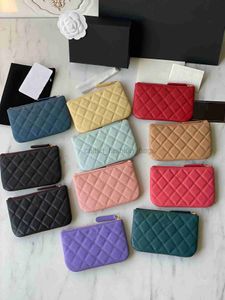 Koppelingszakken CC Wallet Card Holder Classic Pattern Caviar Sheepskin Wallet Caitlin_Fashion_Bags