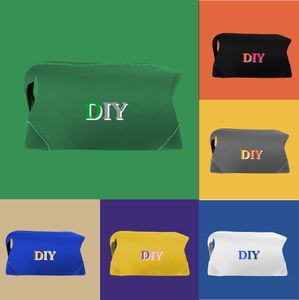 Clutch Bags DIY aangepaste naam aanpassen Hoge kwaliteit Toilettas met rits cosmetische tassen Dames heren Luxe Echt Leer Cross make-up tas Designer Schouderijdelheid A2