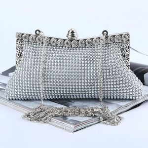 Bolsos de embrague Bolso dorado de noche Glitter Bead DISEÑO elegante Mujer Bolsos de fiesta Moda vintage monedero nupcial Bolsos de plata ZB-9 221021