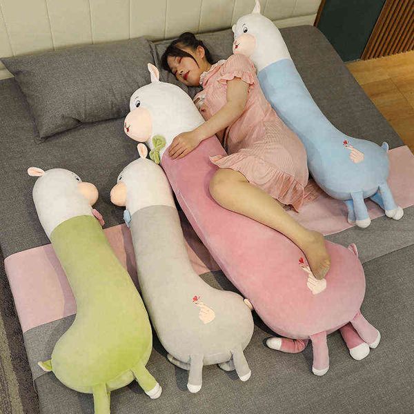 Cm belle alpaga câlin japonais boux doux mignon moutons lama animaux poupées somnifères home lit de décoration de lit j220704