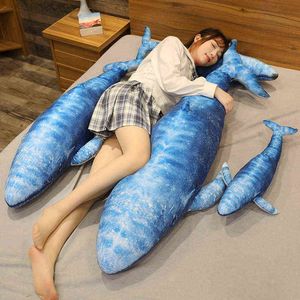 Cm grande belle baleine bleue câlins mignons animaux créatifs poupée de requin doux jouets en peluche poisson enfants filles cadeau de noël J220704