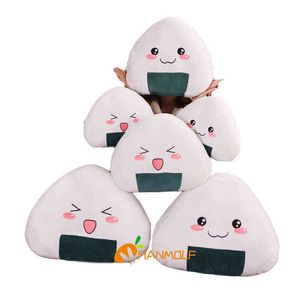 Cm schattig Japan zeewier sushi knuffel emotioneel gevulde witte rijst roll voedsel kussen snack decor kinderen cadeau j220704