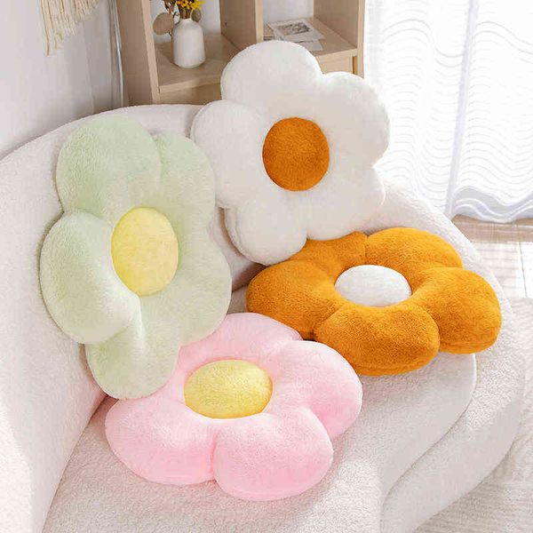 Cm Poilu Coloré Fleur En Peluche Oreiller Jouet Doux Dessin Animé Plante Rempli Daisy Chaise Coussin Canapé Enfants Amoureux Cadeau D'anniversaire J220704