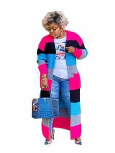 cm.yaya grande taille femmes tricot côtelé patchwork manches lg point ouvert maxi lg pull pull fi automne hiver cardigan z93w #