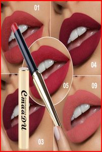 CMAADU 12 kleuren Matte lippenstift Lip Waterdichte make -up blijvende lipstick maquiaGem met gouden kogelvormige buis5221573