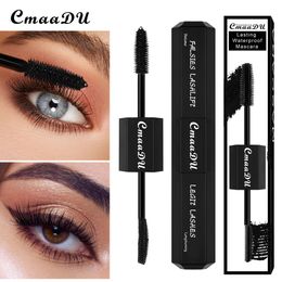 CmaaDu 20ml Super Black Mascara Volumen y longitud 5D Eye Lashes Pestañas de doble extremo Maquillaje Cosméticos