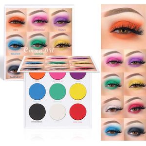 Cmaadu 9 kleuren matte shimmer oogschaduw palet waterdichte glitter diamant pigment markeerstift oog schaduw poeder make-up