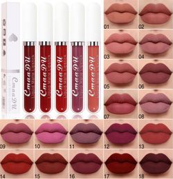 CMAADU Matte Liquid Lip Gloss 18 Colours Lipstick Foundation Foundation Cup antiadtes