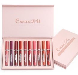 Cmaadu Matte Liquid Lip Gloss Lipstick 3g 10pcs Rouge a levre Lipgloss Kit de lápices labiales de larga duración a prueba de agua8360576