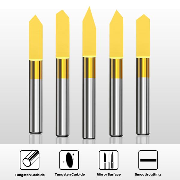 CMCP V Forma PCB Grabado Bit de 6 mm PCB PCB 3D Tallado Bit Carbide End Mill Bill Bithing Herramient