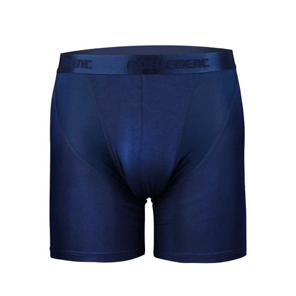 Trou de maille de glace sous-vêtements de sport pour hommes en cours d'exécution plus longue jambe anti-usure boxeurs modaux jambe longue quart pantalon T240309