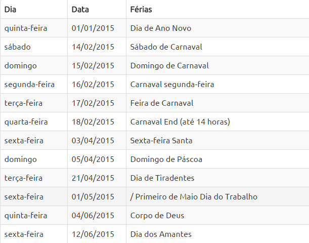 元旦:1月1日狂欢节:2月第三个星期的周末(carnavel以狂欢节最为热闹