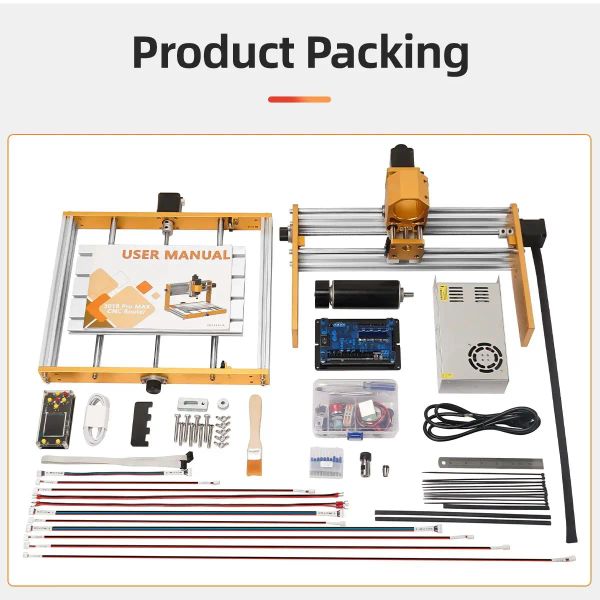 CNC 3018 PRO MAX CNC Machina de fresado de 500W GRBL Máquina de grabado con láser Acrílico PCB Tallado de madera Router