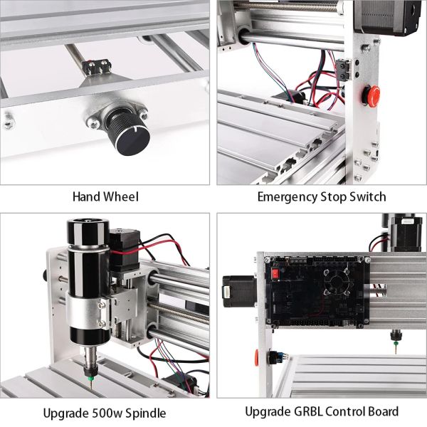 Machine de gravure CNC 3018 Pro MAX, routeur en bois GRBL avec broche de 500 W, Machine de coupe de fraisage en métal PCB 20W Graveur laser