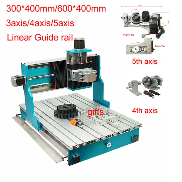 CNC 3040 Cadre de guidage linéaire 6040 Misoning Lathe Metal PCB Milling Machine de gravure Router de menuise