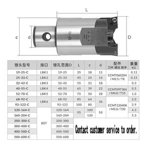 CNC Verstelbare RBH Dubbeldedig BT30 BT40 SK40 Gereedschapshouder RBH Boor Bar Boring Cutter Boring Handgreep LBK Ruwe boorkop