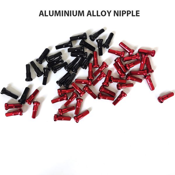 CNC Aluminium Alliages mamelons 12 mm 14 mm 16 mm Black Red Gauge 14 2,0 mm vélo de route à vélo MTB Roues à vélo CN Tête ronde légère