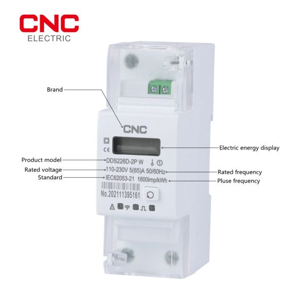 CNC DIN Rail WiFi Smart Energy Metter Timer Monitor KWH METER WATTMETER TUYA SEUX Phase 220V 50 / 60Hz 65a